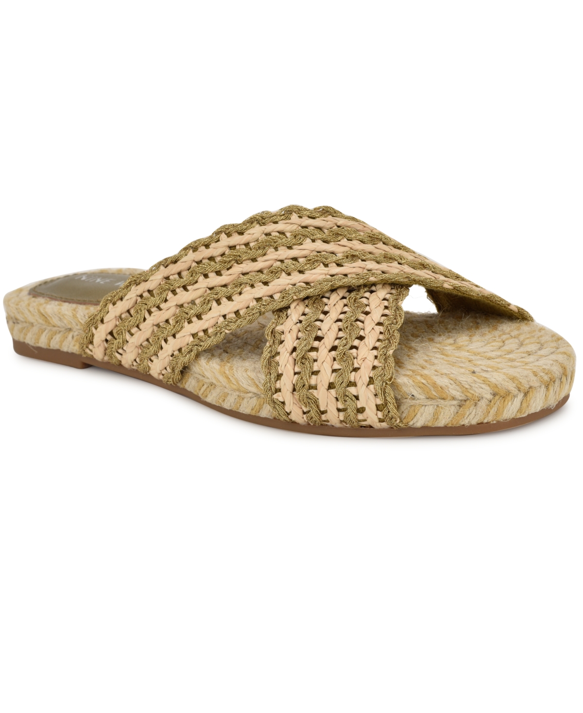 Nine West Animay Slide Sandal In Bronze,natural