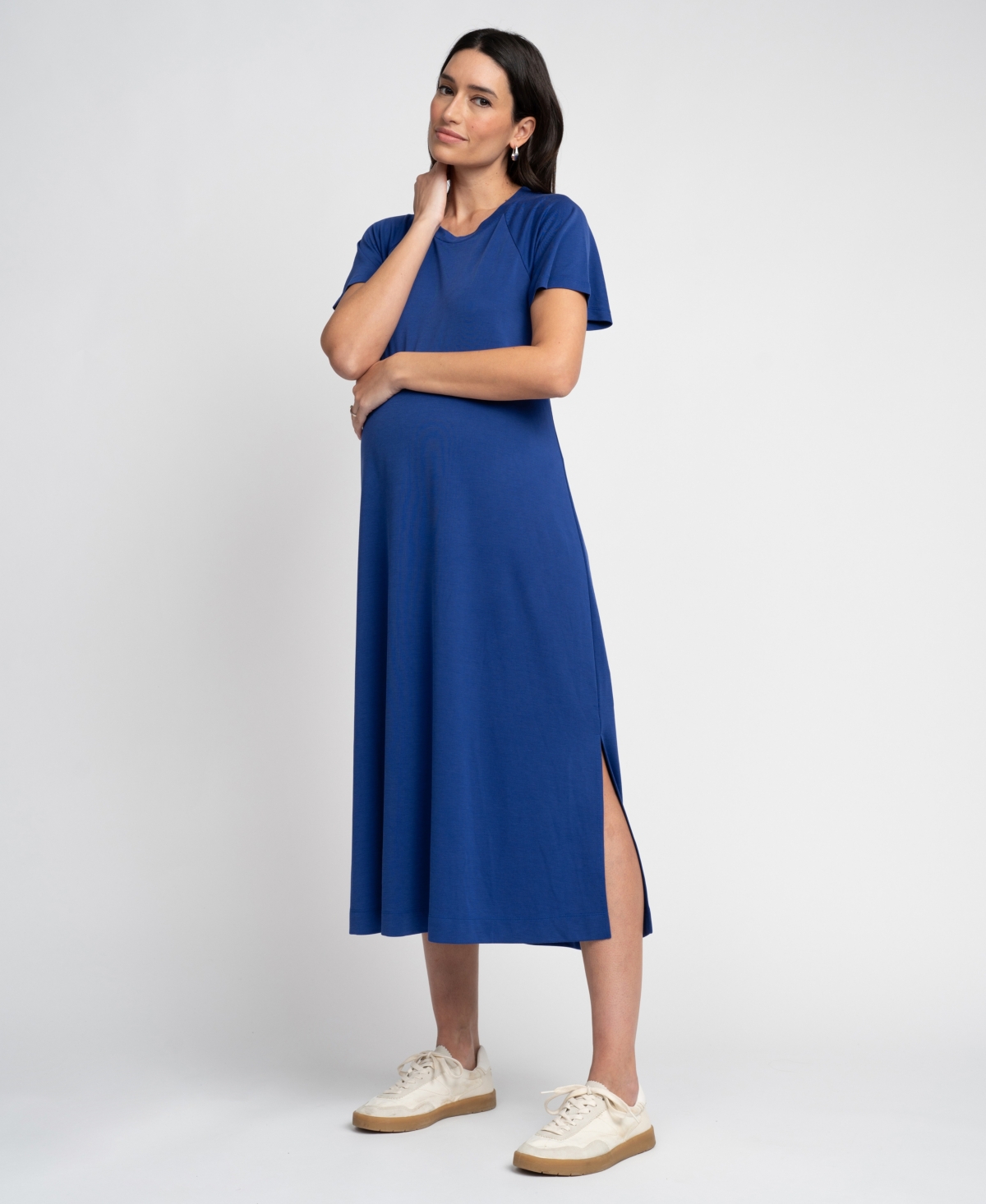 Women's Maternity T-Shirt Dress - Coral