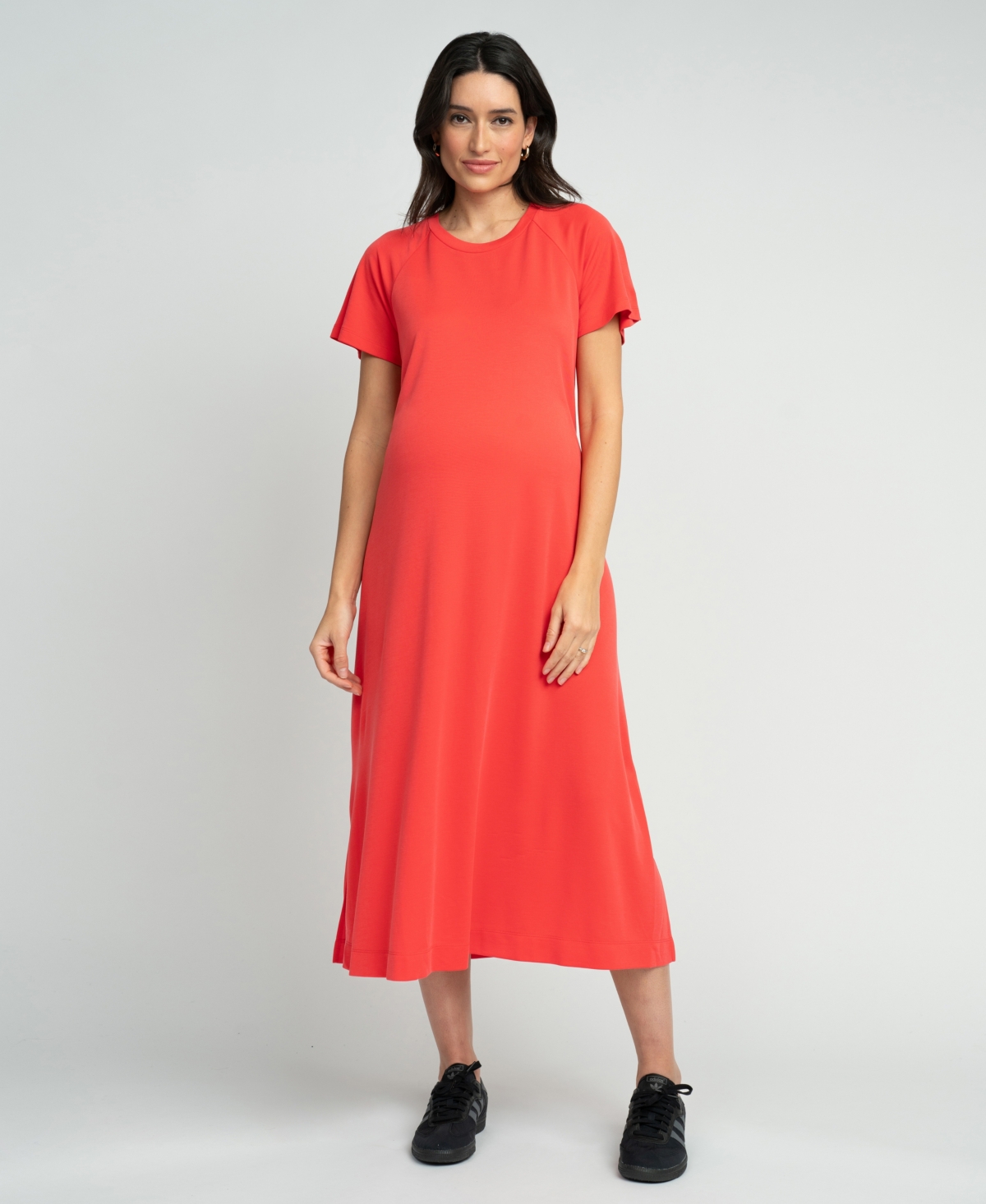 Shop Seraphine Women's Maternity T-shirt Dress In Coral