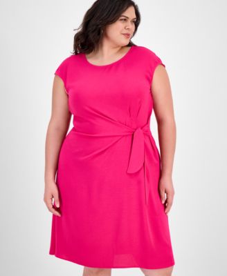 Plus Size Side-Tie Cap-Sleeve Sheath Dress
