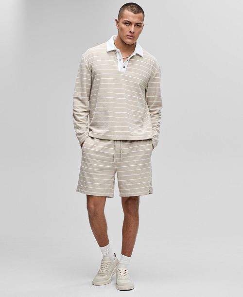 alfani Mode of One Men's Relaxed-Fit Striped Terry Pullover Top & Shorts Exclusively at Macy's Men's Fashion & Accessories