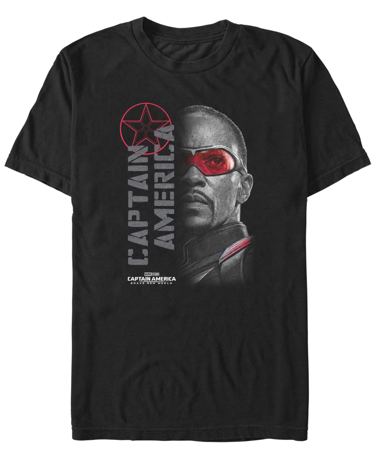 Men's Red Lens Flare Short Sleeve T-Shirt - Black