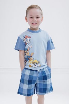 Toddler Boys T-Shirt and Plaid Shorts Outfit Set