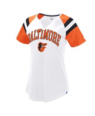 Starter Women's White/Orange Baltimore Orioles Game On Notch Neck ...