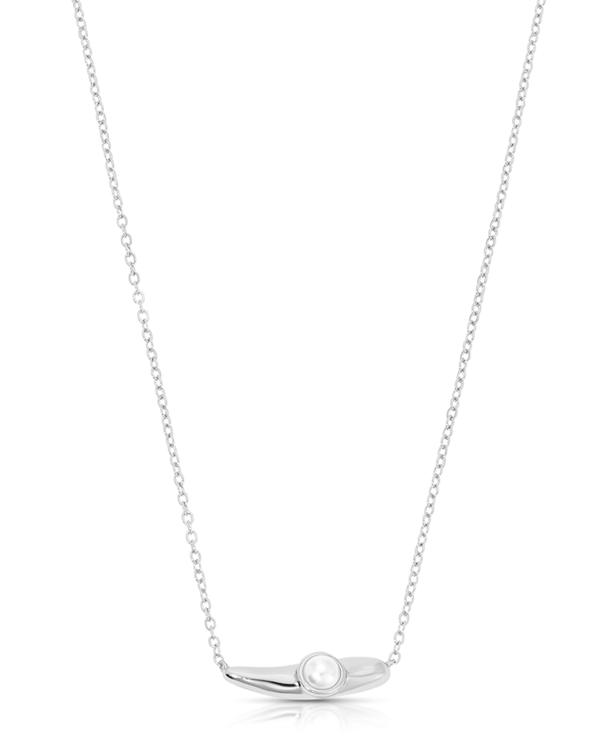 Ettika Liquid Faux Pearl Pendant Necklace In Silver