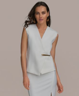 Donna Karan New York - Women's V-Neck Hardware-Trim Vest