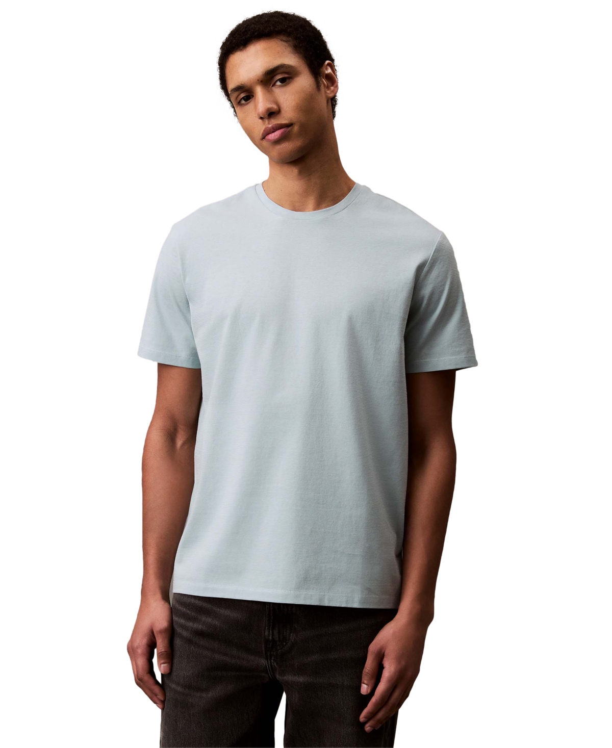 Calvin Klein Men's Mini Shadow Stripe Classic Tee In Cloud Blue