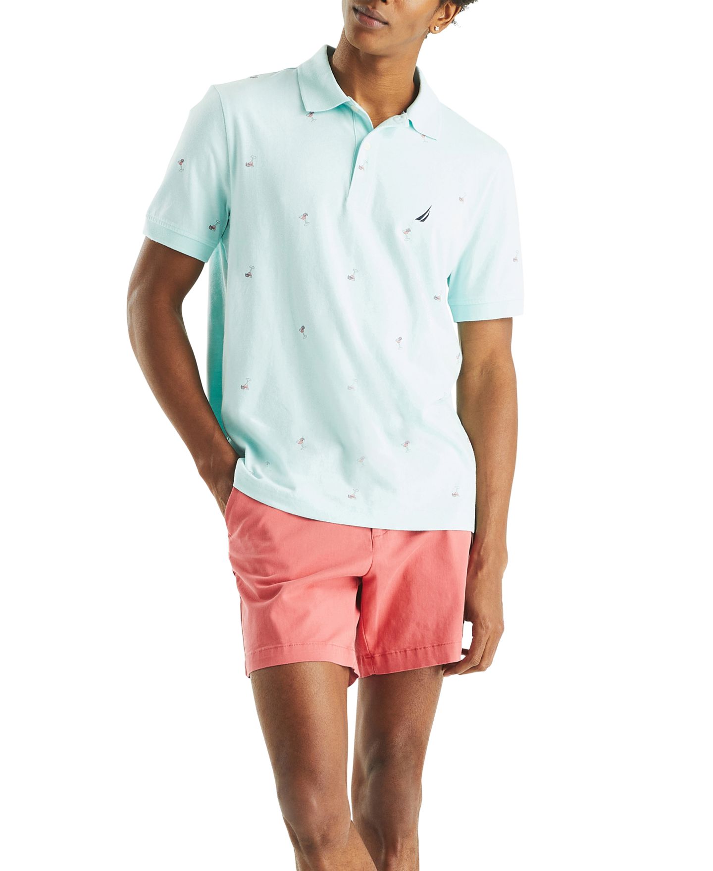 Мужское поло Nautica Classic-Fit Novelty Cocktail Print Polo Shirt, цвет: Синий — фото 4
