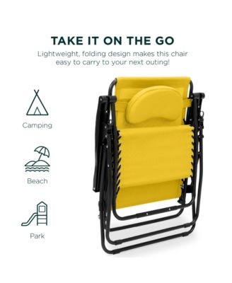 Oversized Zero Gravity Chair, Folding Outdoor Patio Recliner w/ Cup Holder