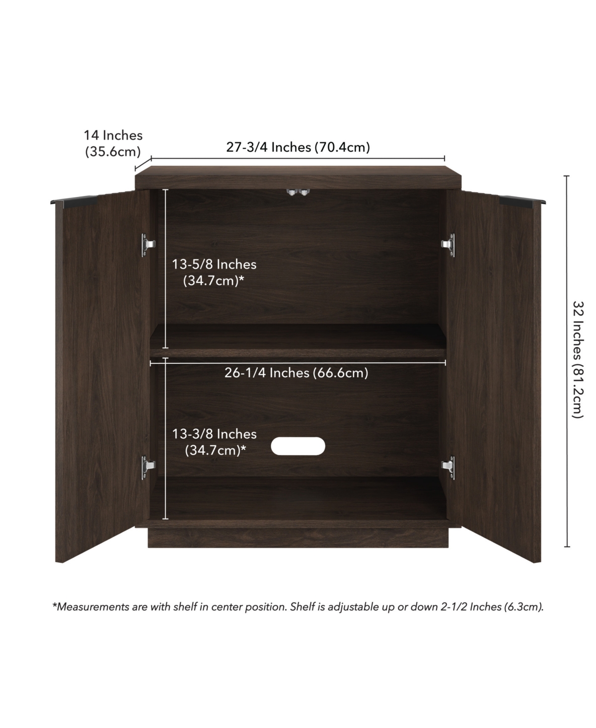 Hudson & Canal 28" Mansfield Wide Rectangular Accent Cabinet In Alder Brown