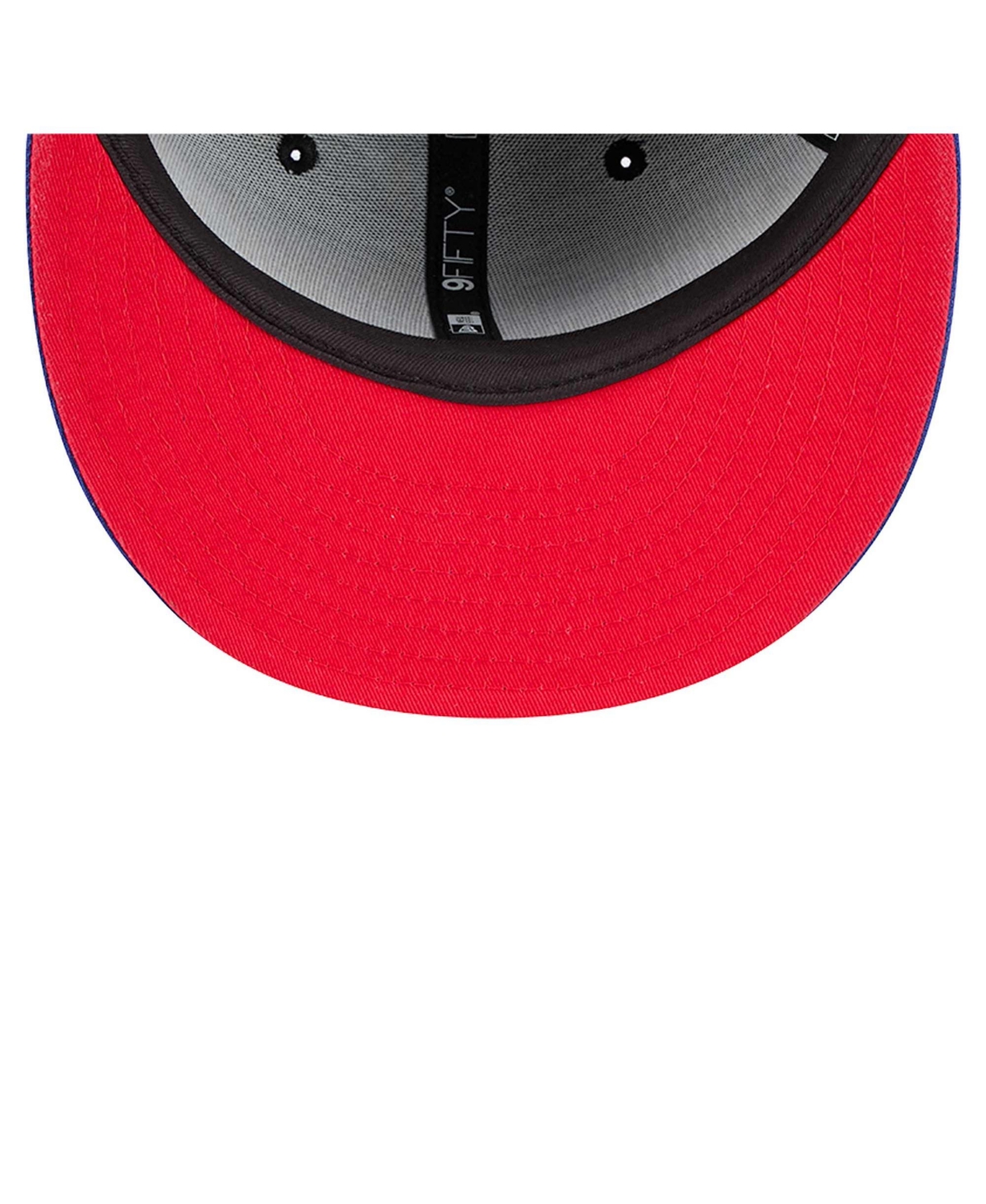 NEW ERA MEN'S BLACK/ROYAL PHILADELPHIA 76ERS SPORT NIGHT SPLATTER 2-TONE 9FIFTY SNAPBACK HAT 