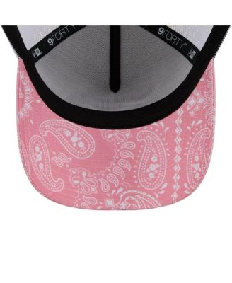 Men's Pink Austin Dillon 9FORTY A-Frame Trucker Paisley Adjustable Hat