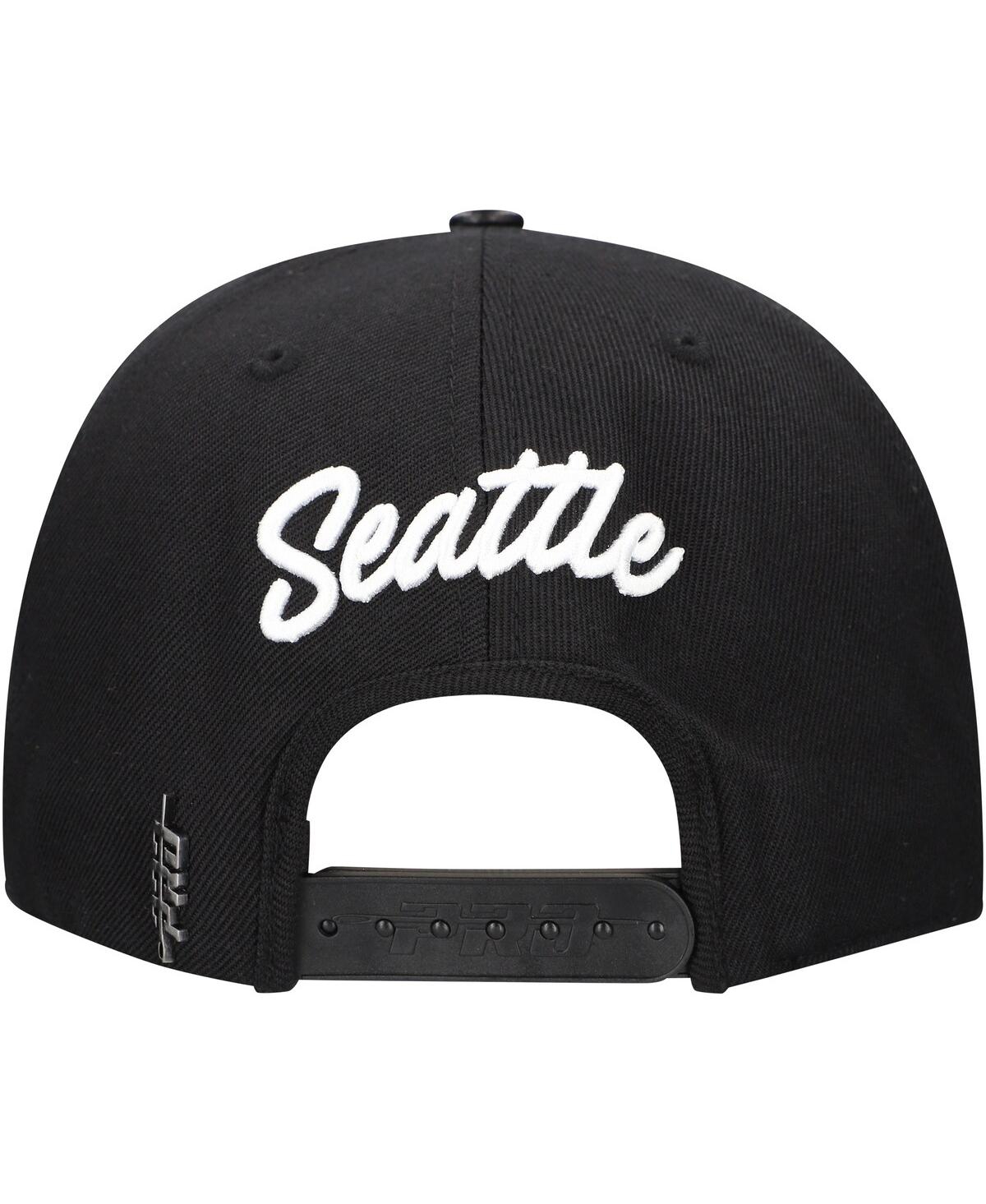 Pro Standard Men's Black Seattle Kraken Paint The City Pinch Front Snapback Hat In Black