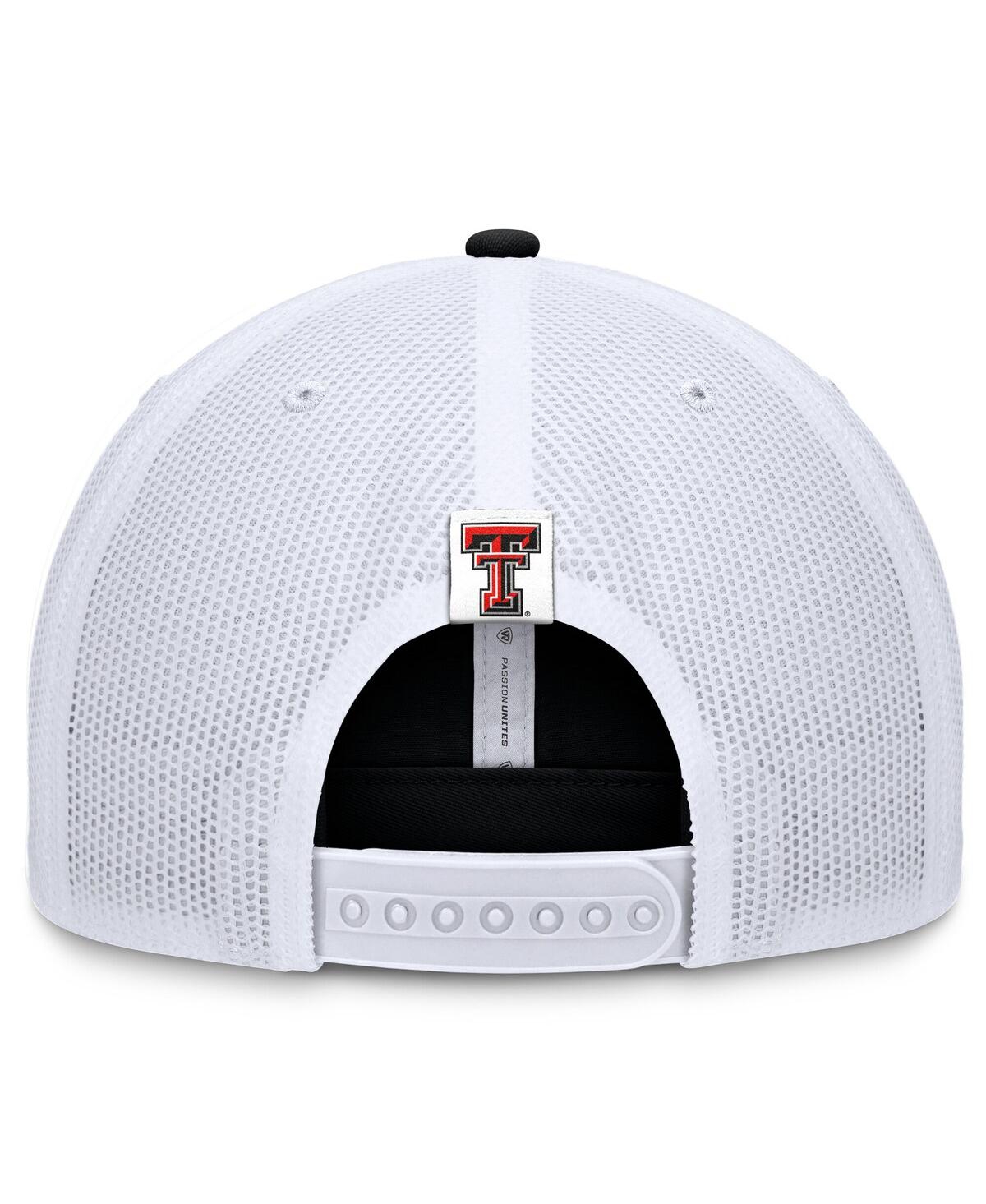 Top Of The World Men's Black Texas Tech Red Raiders Trucker Adjustable Hat In Black