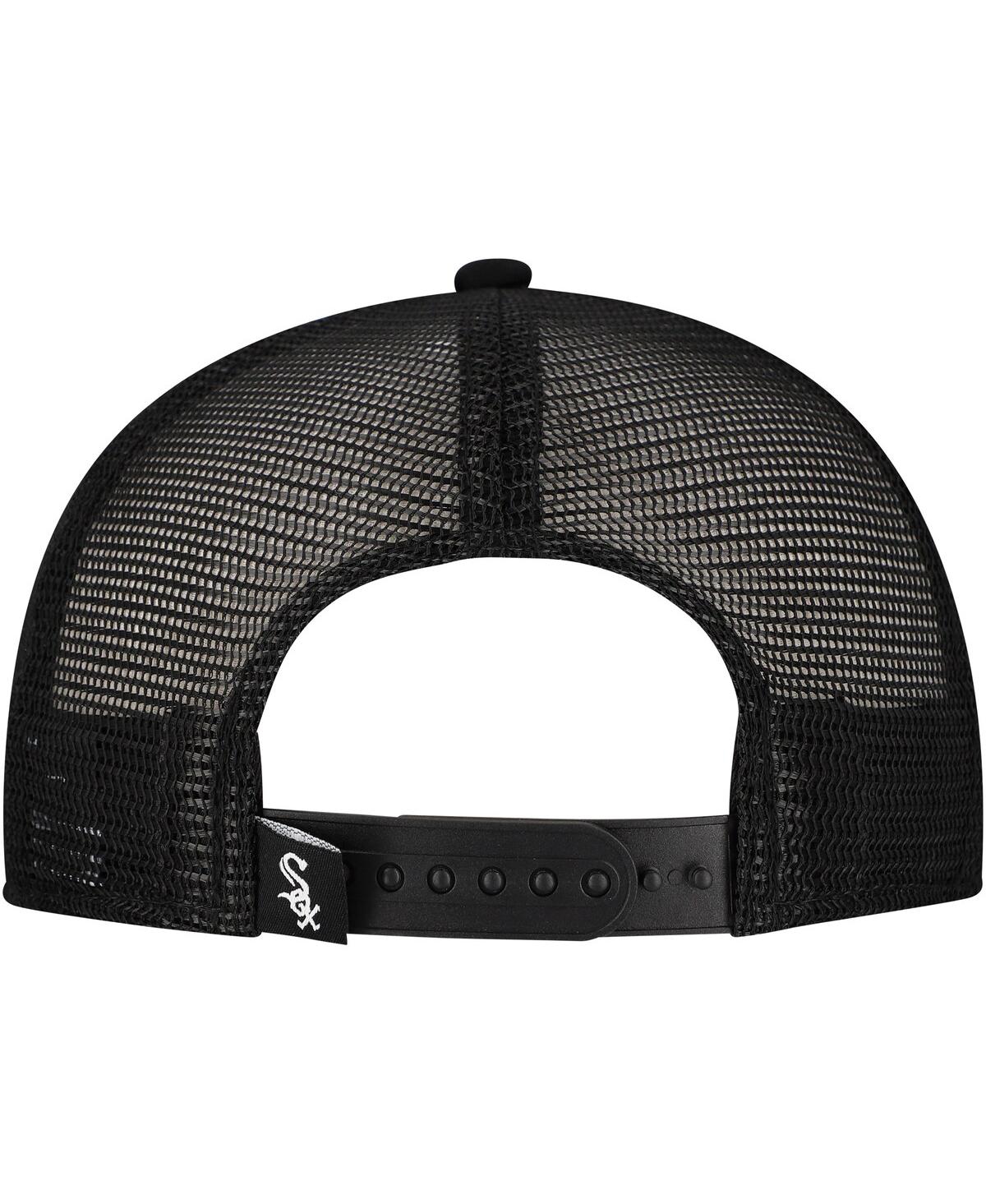 New Era Men's Black Chicago White Sox Retro Bold A-frame Trucker 9forty Adjustable Hat In Black