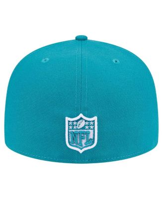 Men's Aqua Miami Dolphins Checkered 59FIFTY Fitted Hat