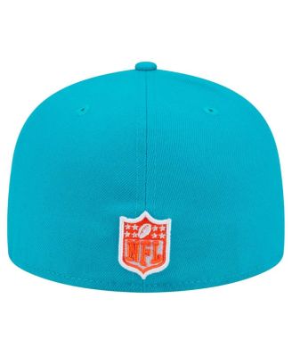 Men's Aqua Miami Dolphins Script Sided 59FIFTY Fitted Hat