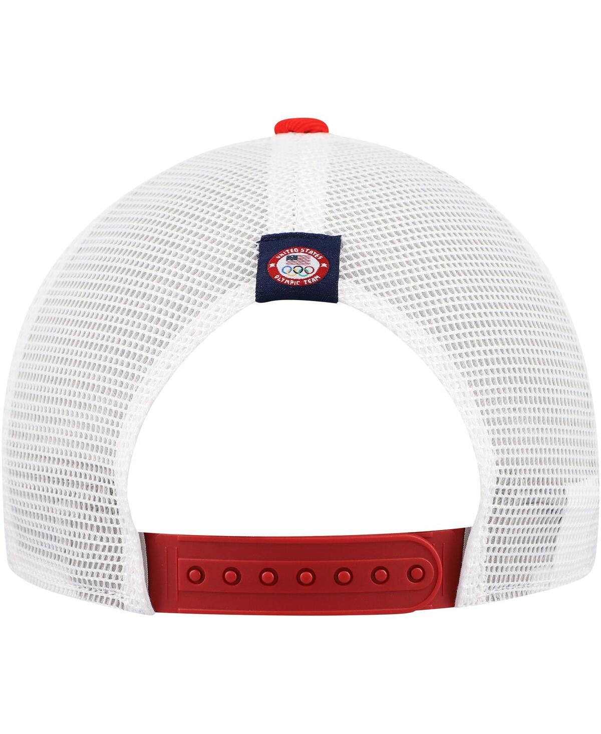 Nike Big Boys And Girls Red/white Team Usa Rise Performance Trucker Adjustable Hat In Red,white