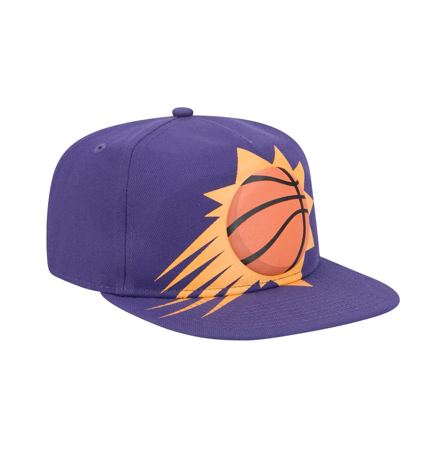 Мужская кепка New Era Purple Phoenix Suns Oversized Puff Print Logo Golfer Snapback Hat — фото 4