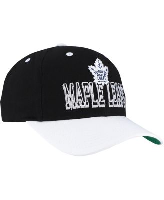 Men's Black/White Toronto Maple Leaf’s Backside Script Two-Tone Pro Crown Adjustable Hat