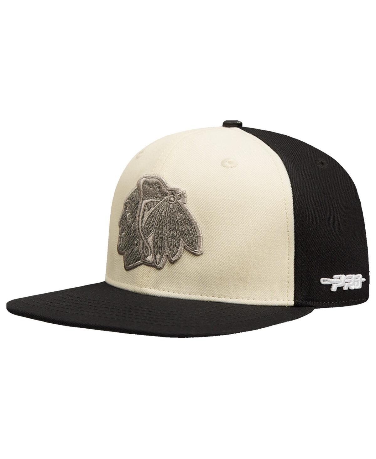 Shop Pro Standard Men'sâ Cream Chicago Blackhawks French Terry Snapback Hat