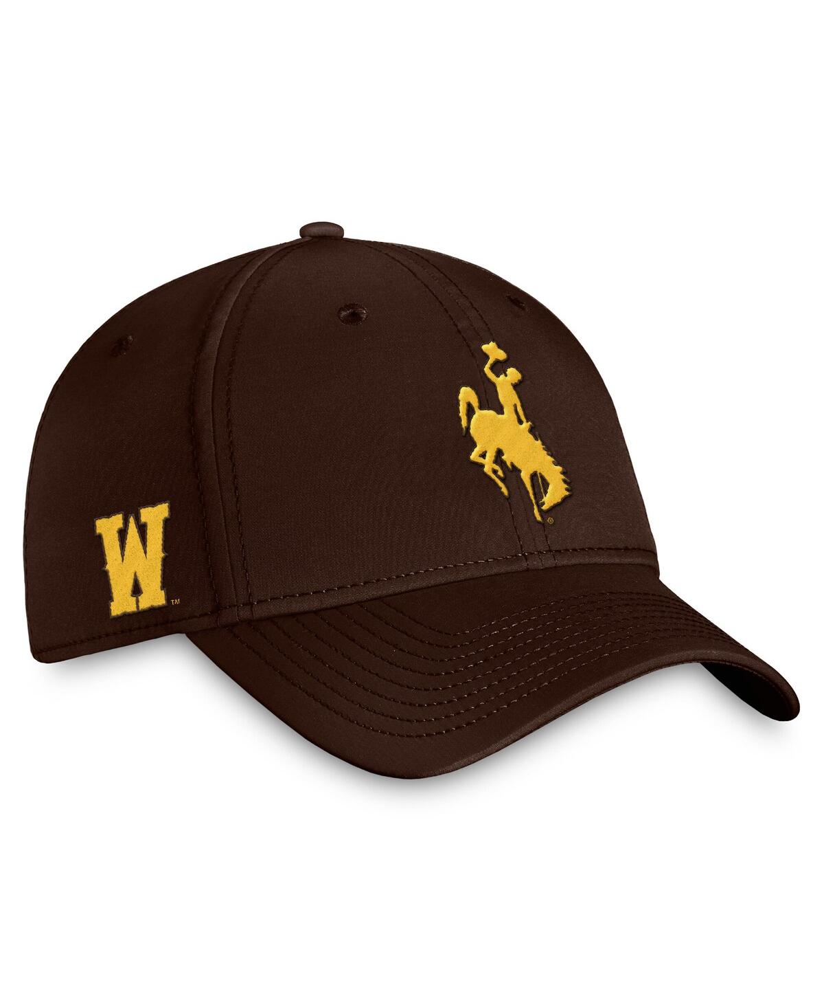 TOP OF THE WORLD MEN'S BROWN WYOMING COWBOYS REFLEX FITTED HAT 