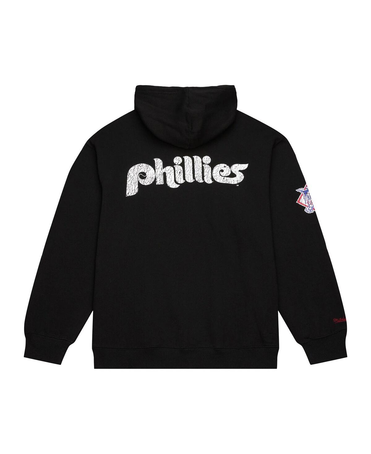 Mitchell & Ness Men's Black Philadelphia Phillies Team Og 2.0 Fleece Pullover Hoodie In Black