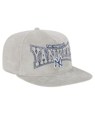 Men's Gray New York Yankees Corduroy Golfer Snapback Hat