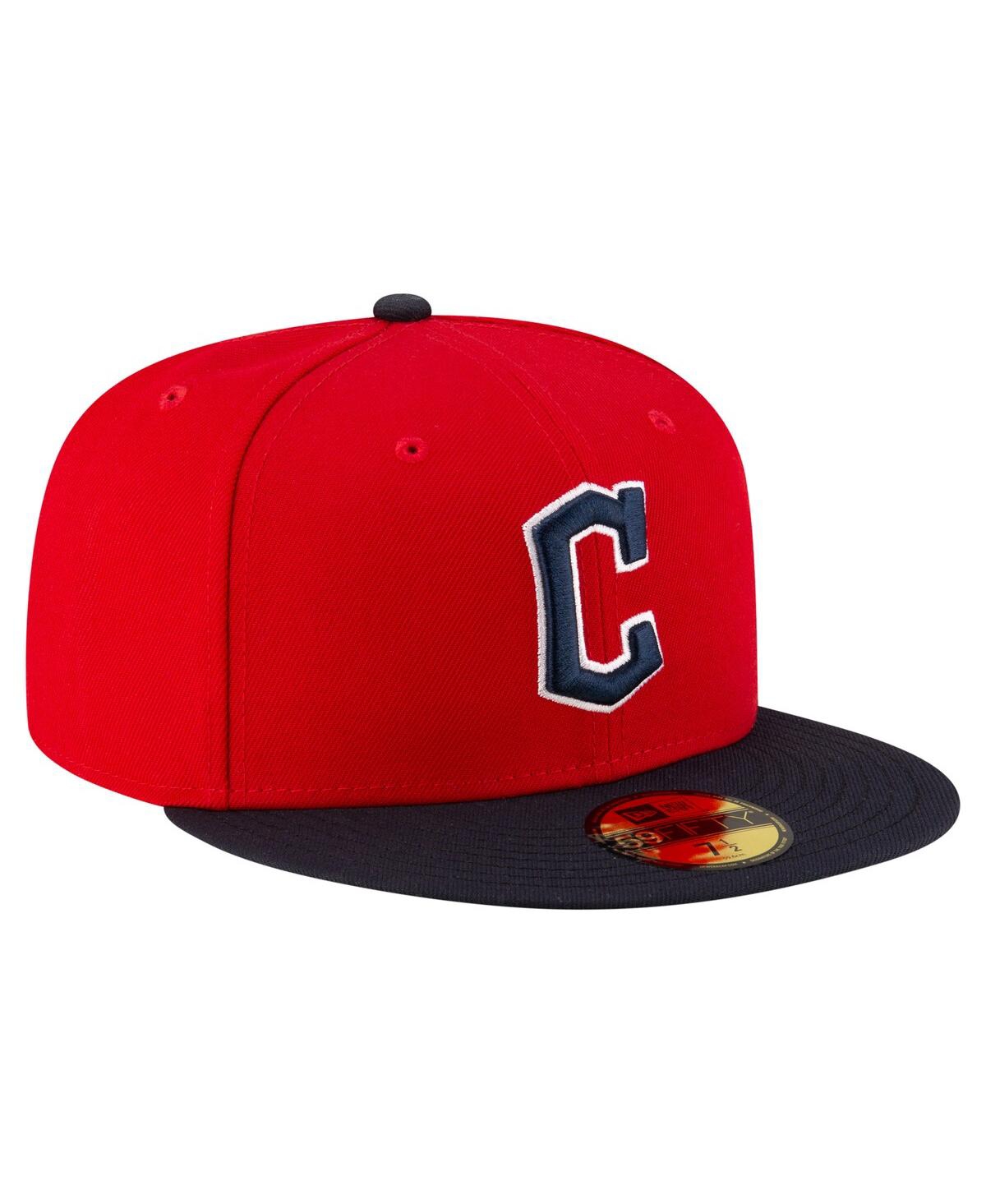 NEW ERA MEN'S RED/BLACK CLEVELAND GUARDIANS AUTHENTIC COLLECTION ON FIELD 59FIFTY FITTED HAT 