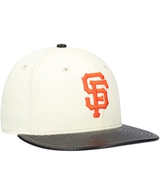 Men's Cream San Francisco Giants Game Night Leather Visor 59FIFTY Fitted Hat