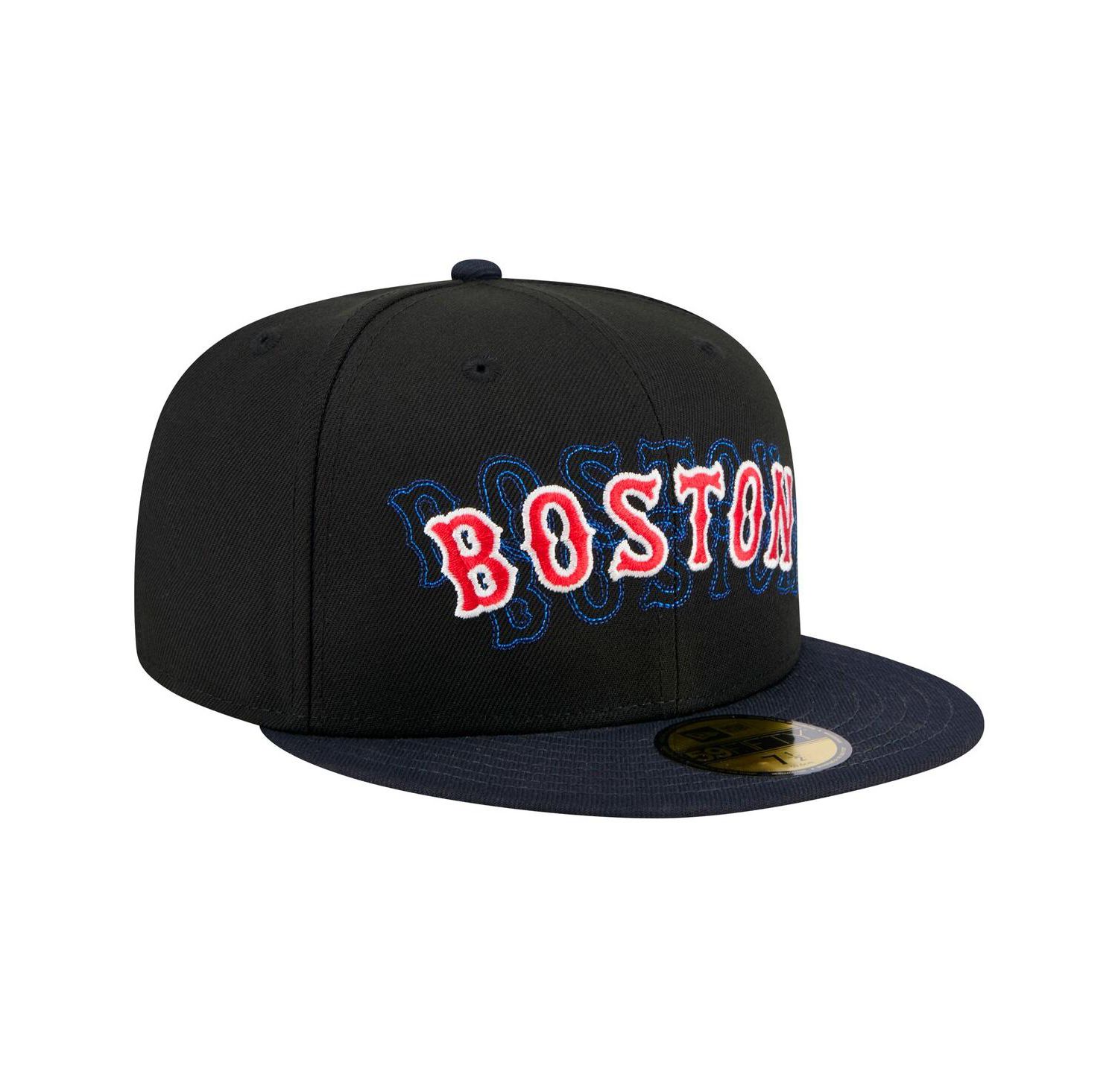 Men's Black Boston Red Sox Shadow Stitch 59FIFTY Fitted Hat