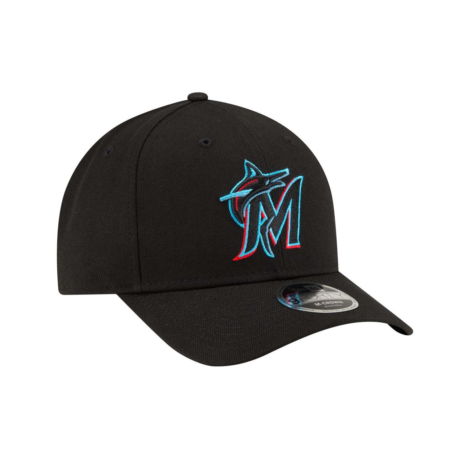 Men's Black Miami Marlins Player Replica 9FORTY Adjustable Hat