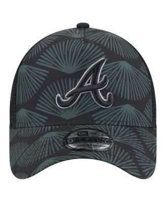 Men's Black Atlanta Braves 9FORTY A-Frame Trucker Adjustable Hat