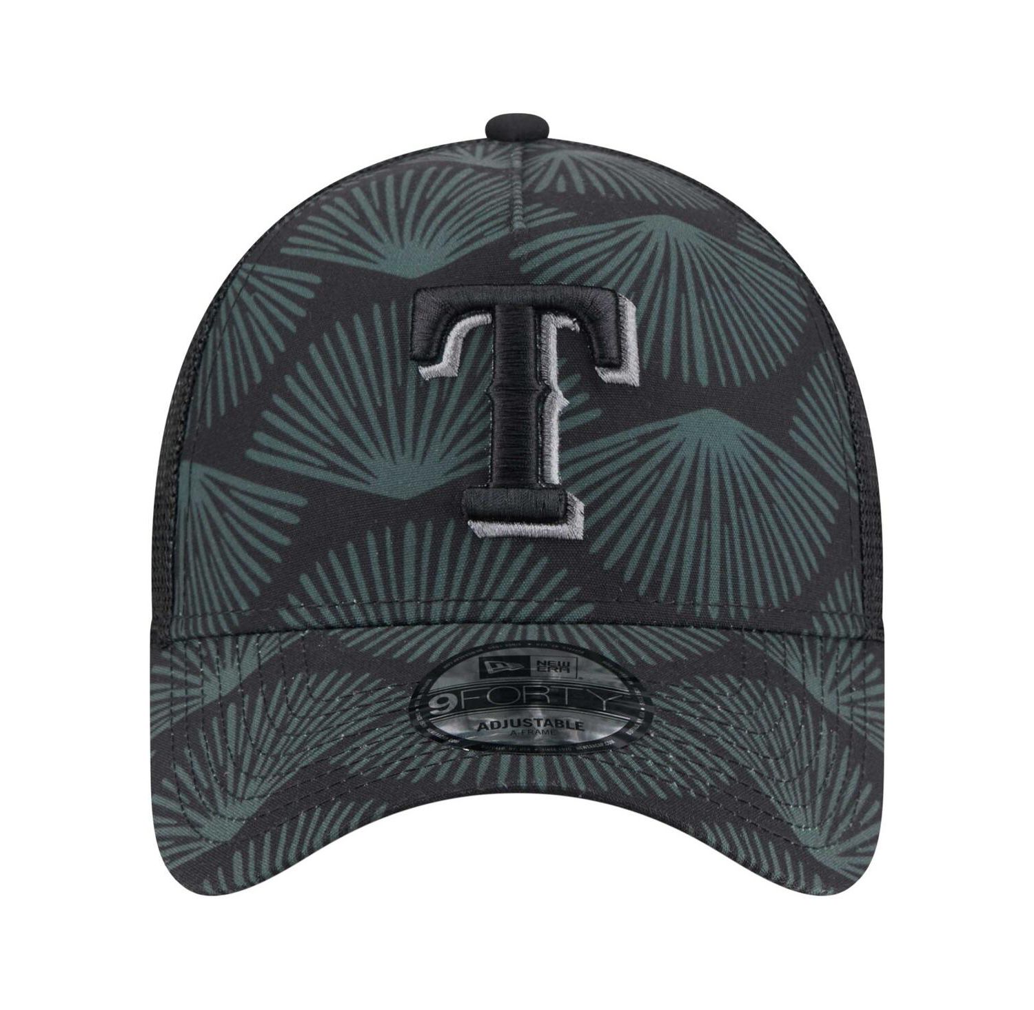 Men's Black Texas Rangers 9FORTY A-Frame Trucker Adjustable Hat