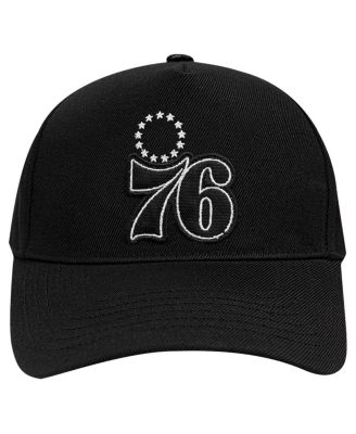 Men's Black Philadelphia 76ers Paint the City Pinch Front Snapback Hat