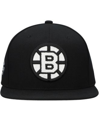 Men's Black Boston Bruins Team Snapback Hat