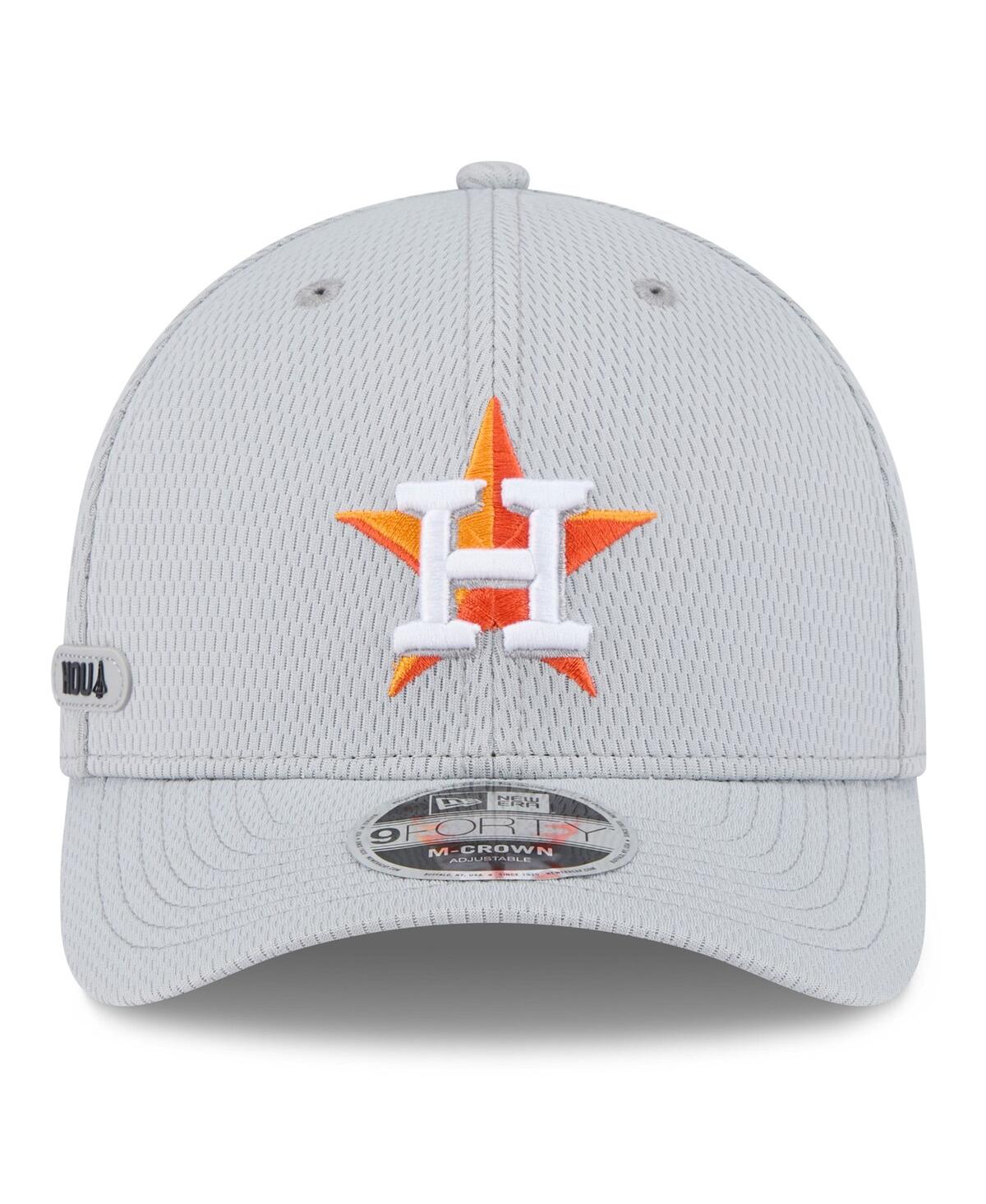 Shop New Era Men's Gray Houston Astros 2025 Mlb Clubhouse 9forty M-crown Adjustable Hat