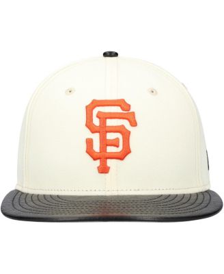 Men's Cream San Francisco Giants Game Night Leather Visor 59FIFTY Fitted Hat