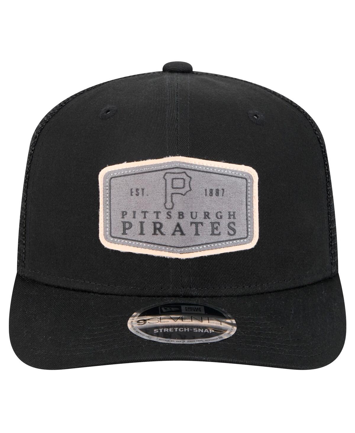 NEW ERA MEN'S GRAY PITTSBURGH PIRATES LABELED 9SEVENTY STRETCH-SNAP ADJUSTABLE HAT 