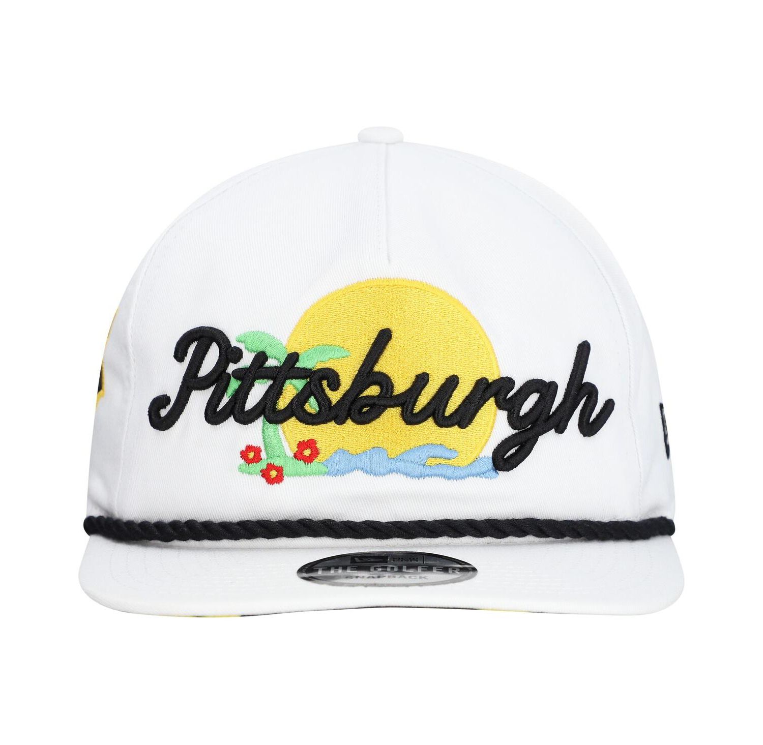 Men's White Pittsburgh Pirates Paradise Golfer Adjustable Hat