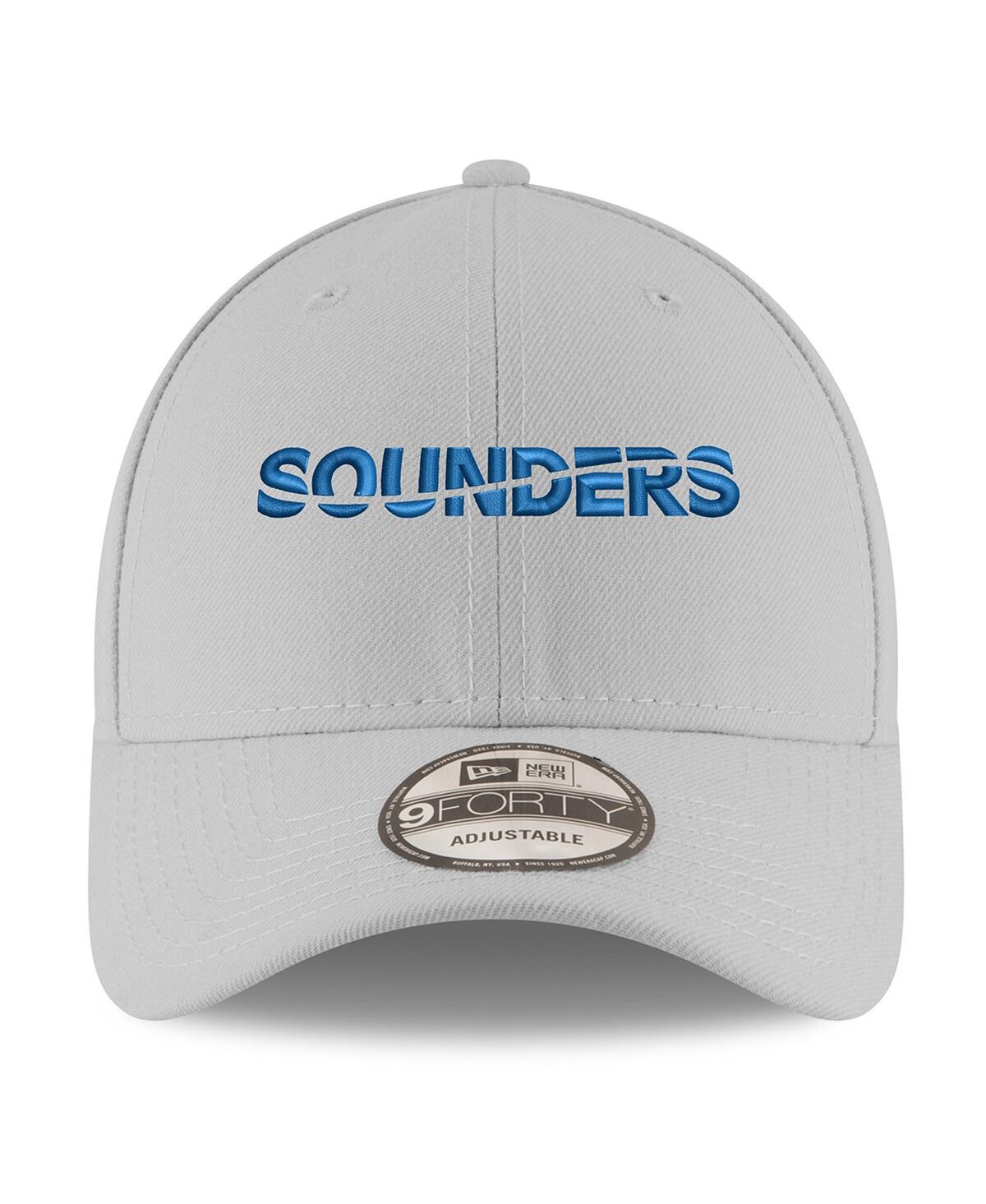 NEW ERA MEN'S GRAY SEATTLE SOUNDERS FC WORDMARK 9FORTY ADJUSTABLE HAT 