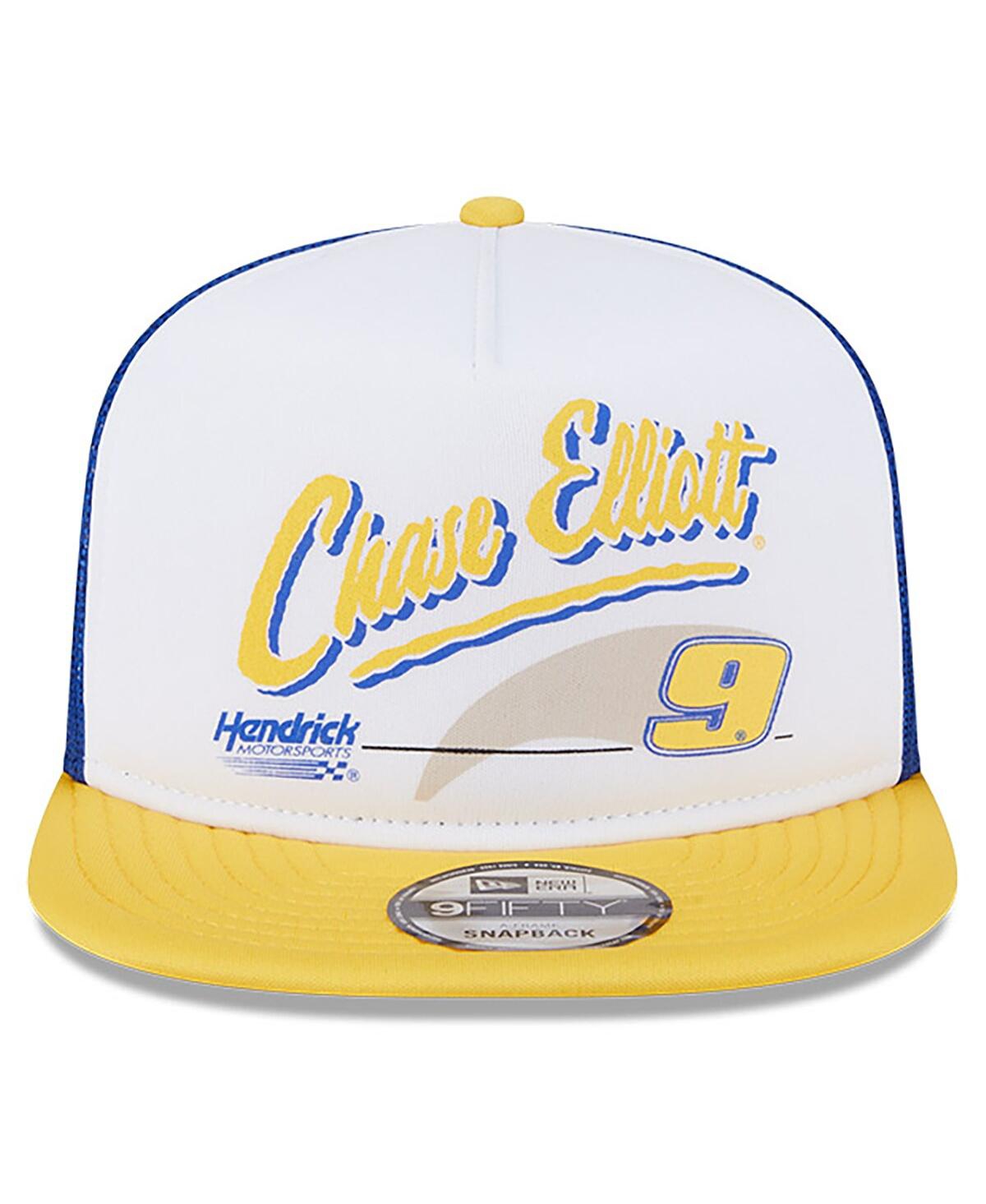 New Era Men's Blue Chase Elliott 9fifty A-frame Retro Script Snapback Hat In Blue