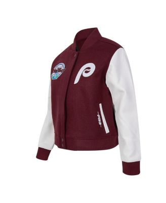 Women's Burgundy Philadelphia Phillies Game Day Classics Wool Varsity Jacket