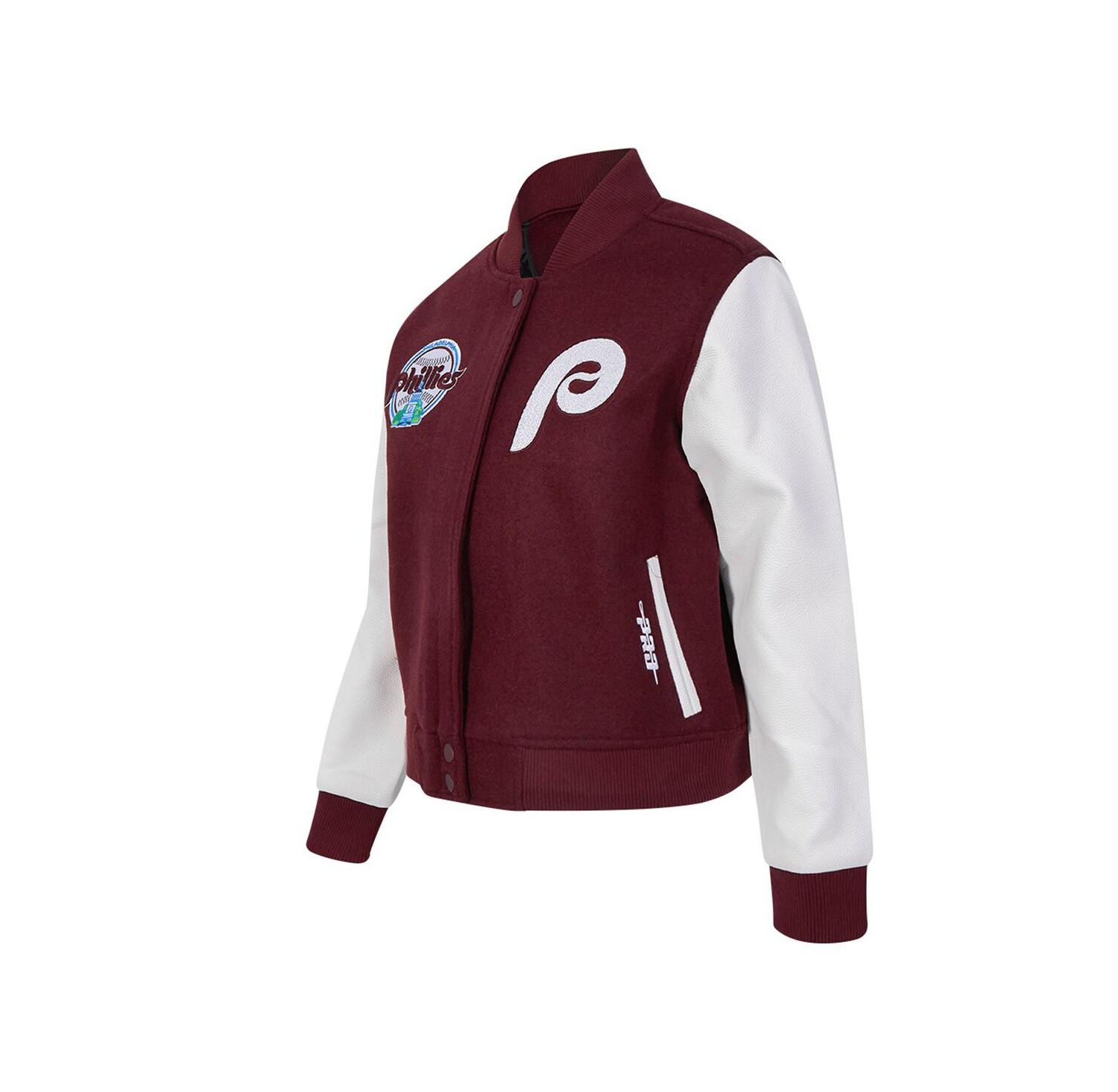 Women's Burgundy Philadelphia Phillies Game Day Classics Wool Varsity Jacket