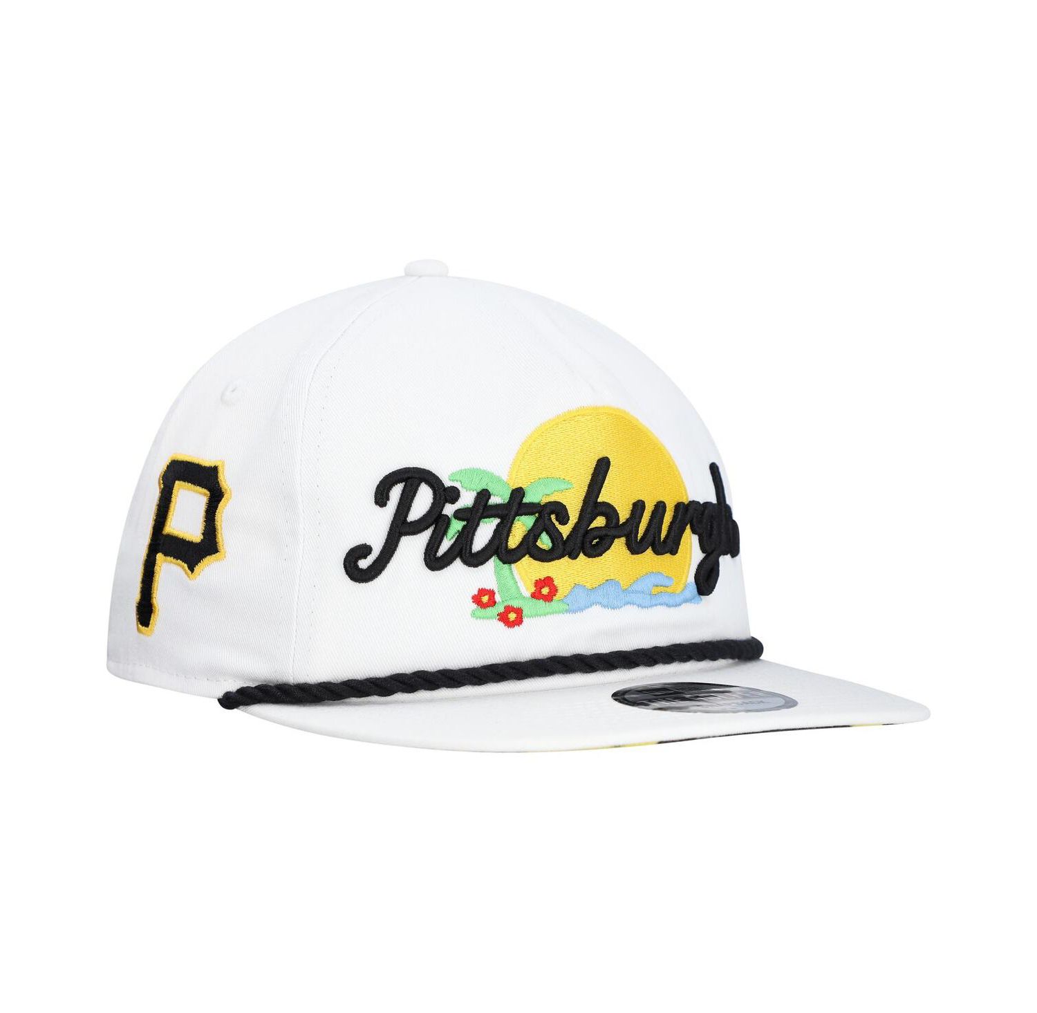 Men's White Pittsburgh Pirates Paradise Golfer Adjustable Hat