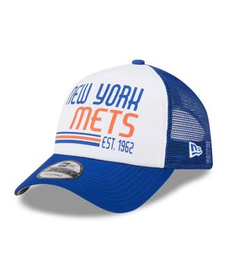 New Era - Men's White/Royal New York Mets Stacked A-Frame Trucker 9FORTY Adjustable Hat
