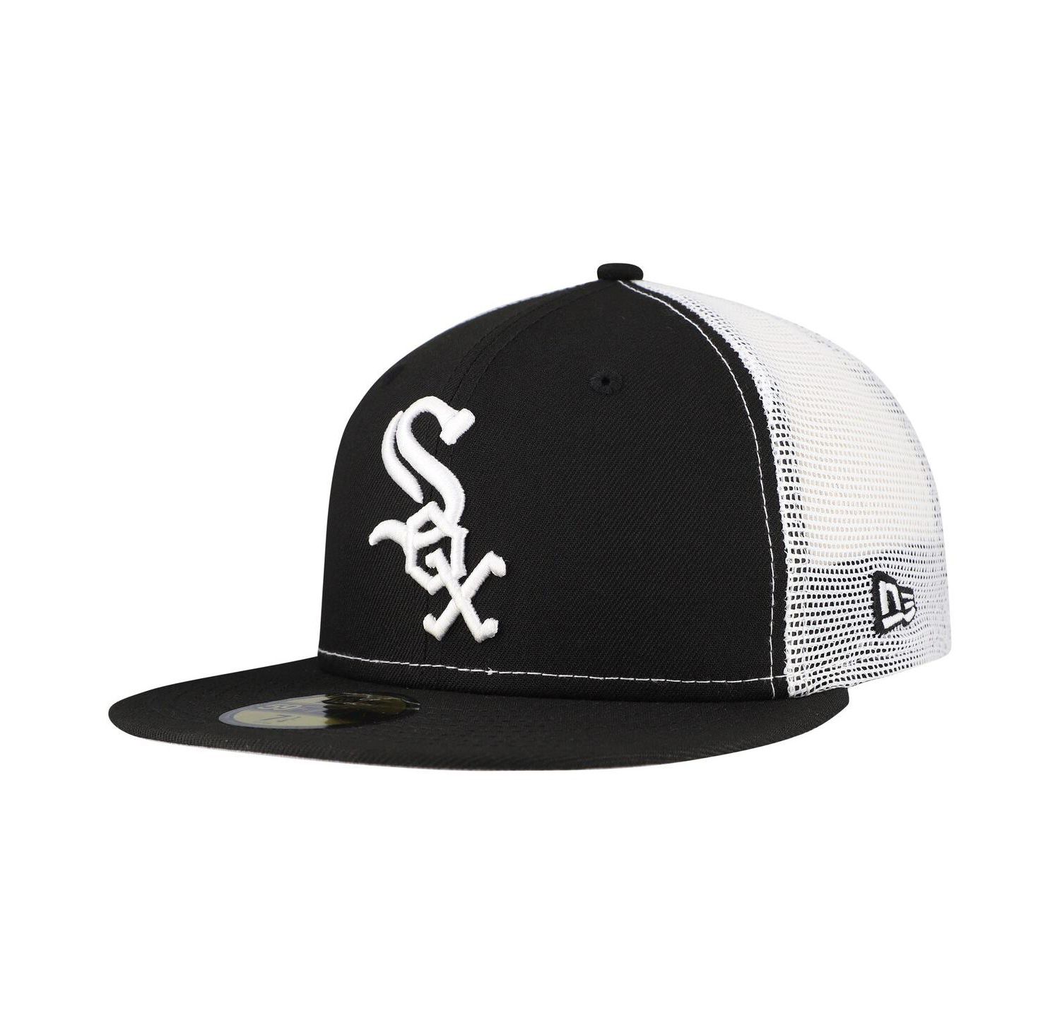 Men's Black Chicago White Sox Team Color 59FIFTY Trucker Fitted Hat