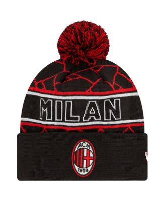 New Era - Men's Black AC Milan Sport Cuffed with pom Knit hat