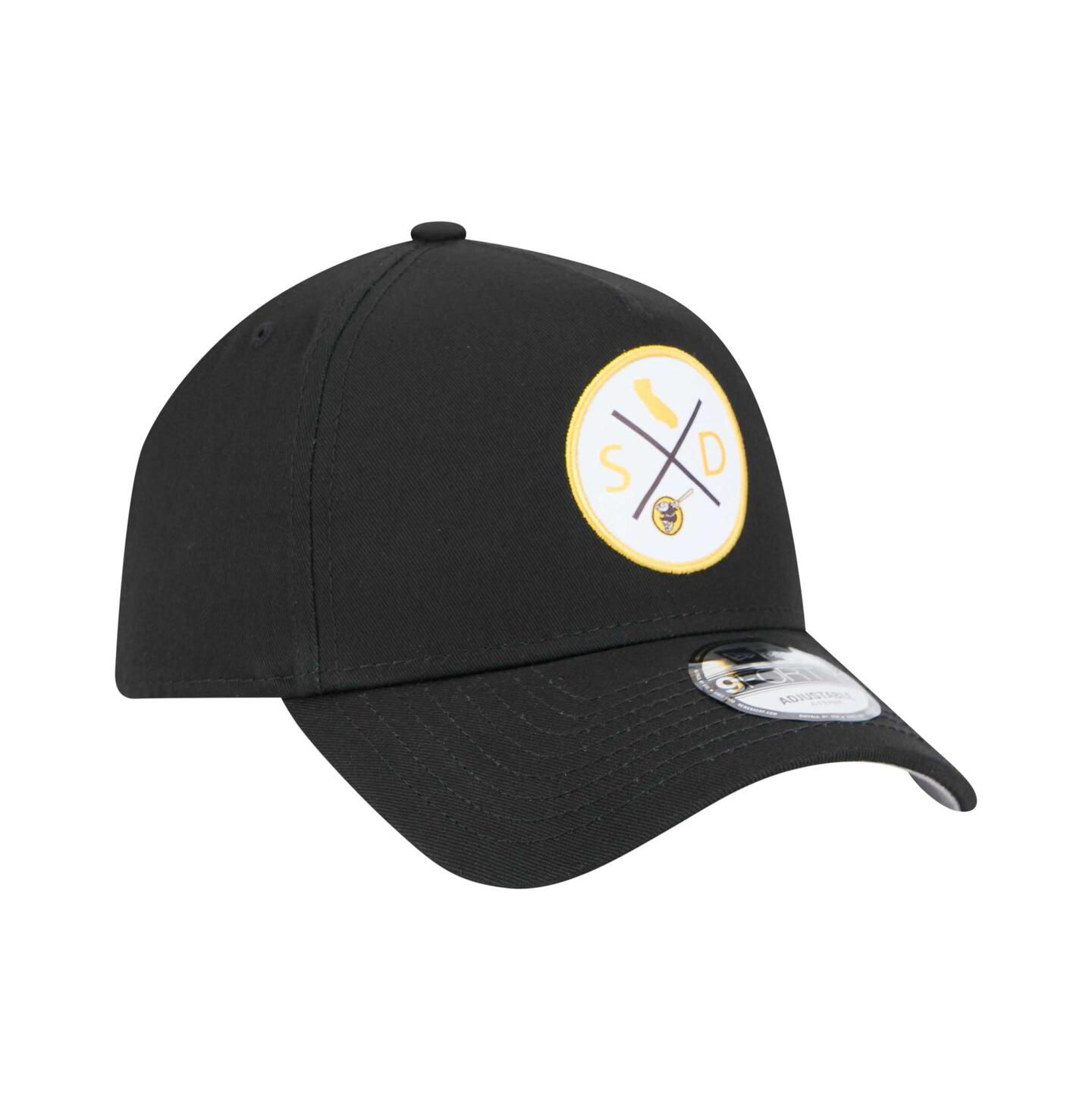 Мужская кепка New Era Black San Diego Padres 9FORTY A-Frame Adjustable Hat — фото 5