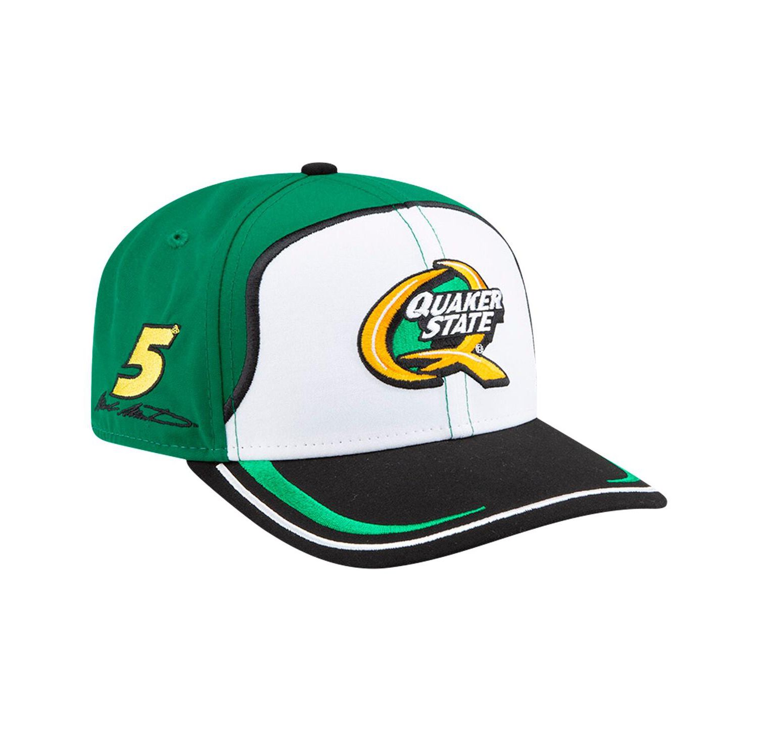 Men's White/Green Mark Martin Quaker State 9SEVENTY Stretch-snap Hat